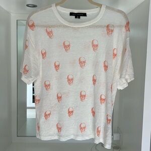Skull Cashmere linen top